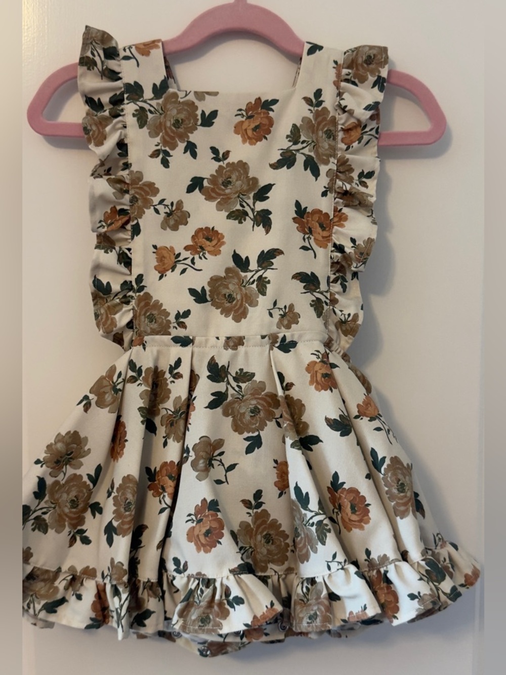 3T Numi Cream Floral Pinnafore Dress